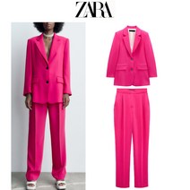 핫핑크 스트레이트 정장 ZARA 자라 여성 투피스 세트