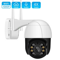 Wifi IP CCTV카메라 원격 움직이는카메라 야외 4배줌 AI인간감지 무선카메라 오디오 2MP 3MP, 1080P 32G 포함, 영국 플러그