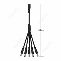 전기커넥터 DC 전원 플매트 카펫 러그 분배기 케이블 12V 잭 어댑터 소켓 5.5mm 2.1mm CCTV 카메라용 암 수 커넥터 LED 스트립 조명, 1 to 5 way black_10pcs, 04 black 1 to 5