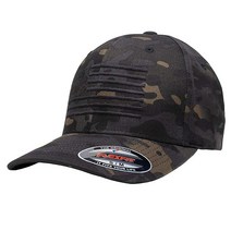Eagle Six Gear Multicam 남성용 미국 국기 플렉스핏 모자 블랙 멀티캠. Large-X-Large, Black Multicam