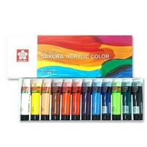 사쿠라 아크릴물감세트 20ml 12색 정품 신학기, 1세트