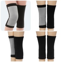 2P 방한 무릎보호대 보온 융털 토시 레그워머 M 블랙 헬스용 압박보호대