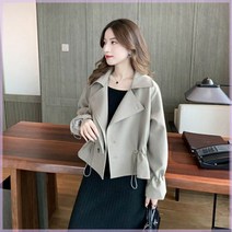 여성 여자 봄 간절기 아우터 핏 예쁜 스트링 숏 트렌치 자켓 ck4 청 잡화 생활 용품 기타 편한 데일리 기본 베이직 심플 아이템