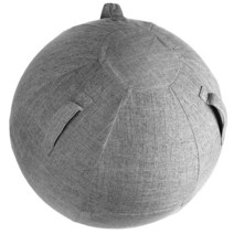 VIVO 프리미엄 코어 요가 볼 의자 손잡이 및 패브릭 커버 앉는 공 인체 공학적 자세 약혼 가정 사무실을 위한 유연한 그레이 CHAIR-BL01G