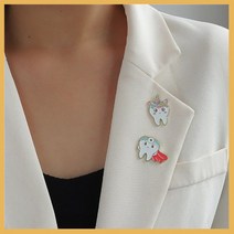 귀여운 치과 브로치 단체 유니폼 부토니에 명품 병원 커플