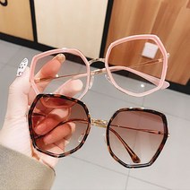 가벼운 빅사이즈 다각형 틴트 컬러 패션 선글라스 뿔테 썬그라스 남자 여자 인싸 안경 자외선차단