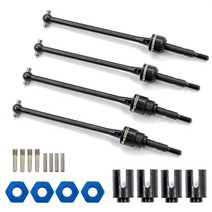 Traxxas 1/10 슬래시 4x4 rustler 2WD 용 전면/후면 CVD 드라이브 샤프트 메탈 블랙 솔리드 RC 자, 02 Rear Drive Shaft