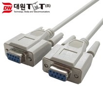 대원TMT 9핀 시리얼 크로스 케이블 5m/DW-9FF-5M/DB 9핀(암/암)/Null Modem/9핀 시리얼 넬모뎀 케이블/두 모뎀간의 통신시 사용하는 케이블
