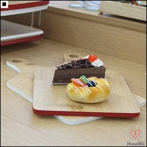 모던스타일 방송촬영소품 빨간색감 요리자격증학원 나무손잡이도마 우드손잡이도마, 화이트