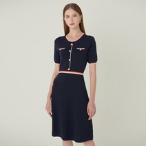 (정품)샤틴 [SATIN] 라인 배색 니트원피스 O232T964