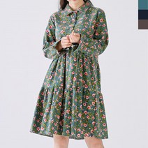 [오노마] ONM 4117여자카라꽃무늬원피스 데일리 웨어 데이트룩 예쁜