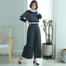 카푸 시원한 여름팬츠 9부 와이드팬츠 주름바지 밴딩팬츠 슬랙스