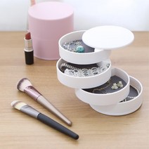 화장대 악세사리 슬라이드 원형 보석함 열쇠 여대생, 블랙
