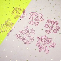 핑크 페이퍼클립 8개 1케이스 책갈피 모양클립, 선인장