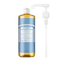 닥터브로너스 닥터브로너스 캐스틸 솝 950ml+전용펌프 세트 12종 택1, 페퍼민트950ml+전용펌프