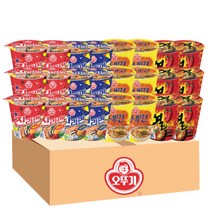 [먹켓단]오뚜기 소컵 4종 24개 라면세트(진라면매운맛6+진라면순한맛6+스낵면 6+열라면6)