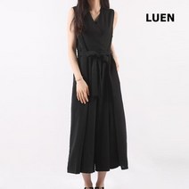LUEN 라사만 민소매 점프수트 브이 넥 스트랩 끈 나시 기본 무지 플라워 여름 바캉스 휴양지