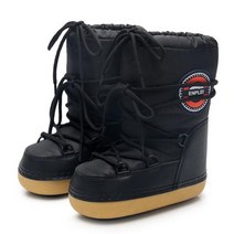 여자 부모 자식 부츠 소년 신발 어린이 부츠 유아 키즈 부츠 따뜻한 여자 겨울 부츠 방수 스키 부츠 우주 부츠, 검은색, 42