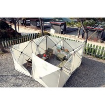 미르카 원터치 멀티 윈드스크린 불멍텐트 사이드월, 웜그레이(아이보리)