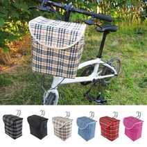 SG 자전거수납함자전거바구니퀵보드수납함전동자전거장바구니자전거용품체크무늬 걸이형 자전거 바구니, 레드체크