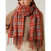 르봉패션 겨울 목도리 추천 데일리 출퇴근선물 체크 니트 머플러 썰매장 라이더 남