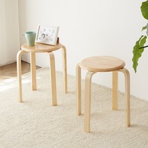 블루밍홈 러버 원목 스툴 3COLOR, 내추럴