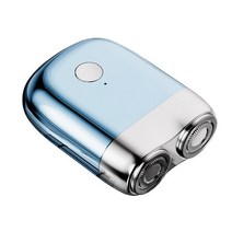 USB 충전식 전기 면도기 남성용 미니 휴대용 무선 습식 및 건식 무통 소형 기계, 03 파란