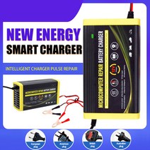 자동차 오토바이 배터리 충전기 지능형 펄스 수리 스마트 고속 AGM 딥 사이클 젤 납산 12V 6A, 02 US Plug