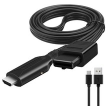비디오테이프 변환 비디오 테이프 USB 플레이어 동영상 파일 720p1080p 호환 n64-hdmi 호환 기 케이블 게임 콘솔 어댑터 디지털 케이블, 검은색
