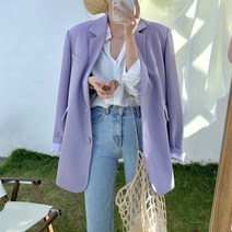 나인포시즌 상상 봄 간절기 베이직 무지 루즈핏 파스텔 박시 자켓