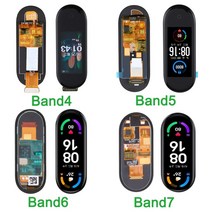 폰 XIAOMI 호환 Mi 밴드 4 5 6 7 LCD 디스플레이 화면 터치 디지타이저 스마트 워치 5.0 팔찌, Band7(NFC 없음)