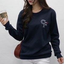 [당일출고] 여자친9 래터링 볼륨자수 빅사이즈(S~2XL) 소프트 맨투맨 국내제작-26칼라