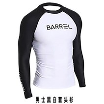 서핑슈트 웻슈트 다이빙 men long sleeve swim shirt swim shorts wetsuit set 슈트 스쿠버다이빙 잠수복, 검정 흰색, xxl