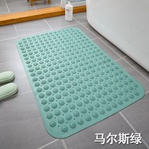 1Pcs 자기 프라이밍 실리콘 욕실 매트 PVC 직사각형 목욕 유물 발 마사지 쿠션 단독 비 슬립 샤워 룸 마사지 패드, 03 Light Green_02 47x49cm