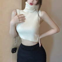 나루니 터틀넥니트나시 니트민소매 목티나시 폴라티나시 여름 봄 모던룩 베이직