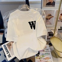 더사바 더블류 블랙프린트 반팔박스티 면티 박스티 큰면티 반팔티 큰사이즈 빅사이즈 큰티 큰사이즈면티