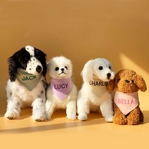 유앤펫 강아지 고양이 순면 네이밍 자수 커스텀 스카프 케이프, 바이올렛(이모티콘1000원)