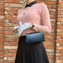유운 가죽 골프공케이스 벨트형 힙색, 직사각 대형, 블랙, 직사각 대형 1개