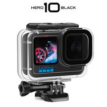 GoPro Hero 10 용 60M 방수 케이스 블랙 보호 다이빙 수중 하우징 쉘 커버 레드 퍼플 컬러 필터 3 팩 키트, 01 Case Only