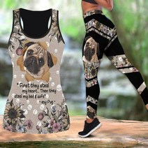 쓰리디 저온3d펜 어린이3d펜 필라멘트 Pug Dog 3D 여성용 인쇄 된 요가 복장 운동 레깅스 휘트니스 스포츠, 02 GRAY_05 XL