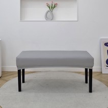 다니엘앤로사 벤치형 식탁의자 가죽커버 가죽교체 천갈이 식탁의자 리폼 커버 덮개, 라이트 그레이