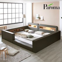 제시 범퍼형 패밀리침대+파워본넬매트리스SS+SS, 모카그레이