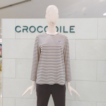 크로커다일레이디 스트라이프패턴 라운드넥 캐주얼티셔츠