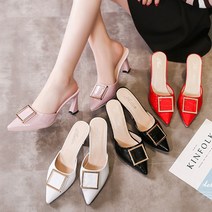타니즈 에나멜 뮬 슬리퍼 블로퍼 힐 미첼란