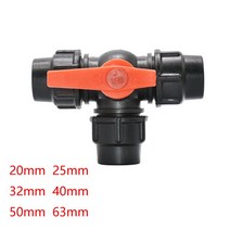 농업용 20/25/32/40/50/63mm PVC PE 튜브 수돗물 분배기 티 팔꿈치 엔드 플러그 플라스틱 퀵 밸브 정원 농, 06 Tee Tap_02 20MM