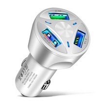 범용 차량용 충전기 라이터 어댑터 폰 샤오미 화웨이용 C타입 전원 QC 3.0 고속 충전 USB 포트 3 개 45, 3USB White_CHINA