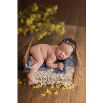 아기 신생아 본아트 촬영 사진 소품 바구니 침대 성장 스냅 셀프 스튜디오 모음 기념, 태슬 사이드 침대