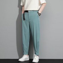 일자 팬츠 산들바람 셋업 바지남자 조거 매직 스티커 9부바지 스트레이트핏 와이드 루즈핏 캐쥬얼 롱 B5 4995832946