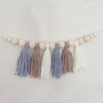 벽장식 풍경 세련된 태슬 가랜드 다양한 스타일 폼가랜드 친환경 데코레이션 우드 비즈 파스텔 배너, [03] C