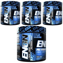 EVLUTIONNUTRITION ENGN 프리-워크아웃 엔진 블루 라즈 맛, 312g, 4개